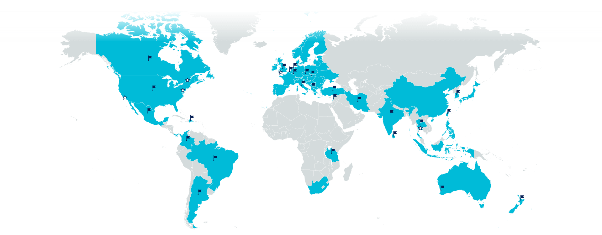 World map showing Afflusion Marketing's global presence.